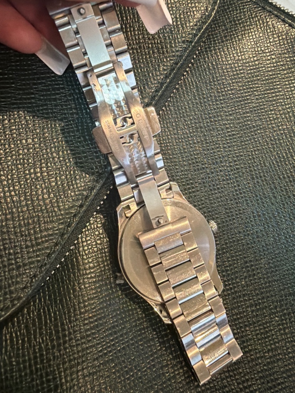 Gucci Silver Tone Watch with Red & Black Snake Dial - Picture 3 of 3